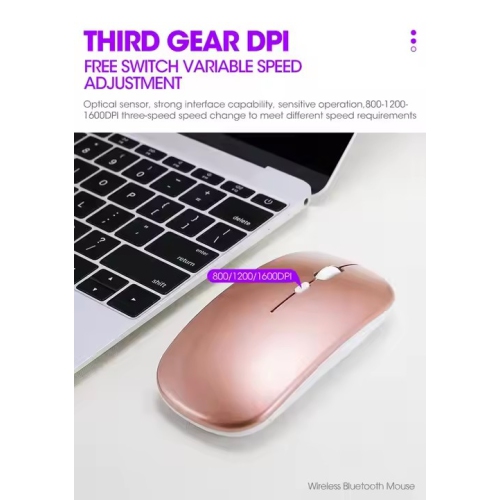 Wireless Rechargeable Silent Ergonomic Mouse Slim Dual Model Bluetooth & USB 2.4G for PC Laptop iMac Mac Pro, Desktop Computer, Chromebook, iPhone