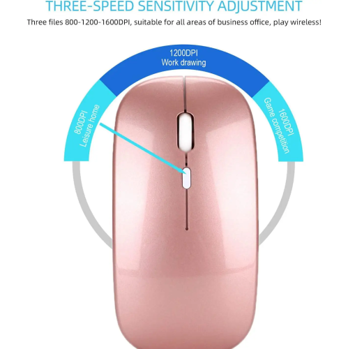 Wireless Rechargeable Silent Ergonomic Mouse Slim Dual Model Bluetooth & USB 2.4G for PC Laptop iMac Mac Pro, Desktop Computer, Chromebook, iPhone