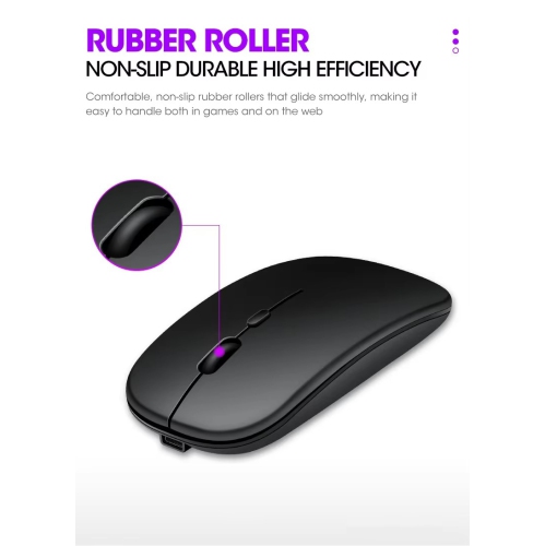 Wireless Rechargeable Silent Ergonomic Mouse Slim Dual Model Bluetooth & USB 2.4G for PC Laptop iMac Mac Pro, Desktop Computer, Chromebook, iPhone
