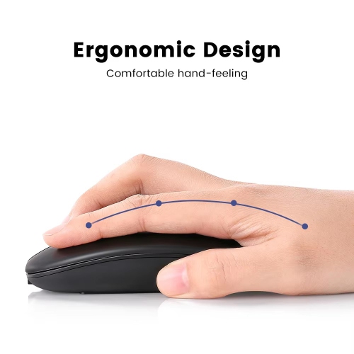 Wireless Rechargeable Silent Ergonomic Mouse Slim Dual Model Bluetooth & USB 2.4G for PC Laptop iMac Mac Pro, Desktop Computer, Chromebook, iPhone