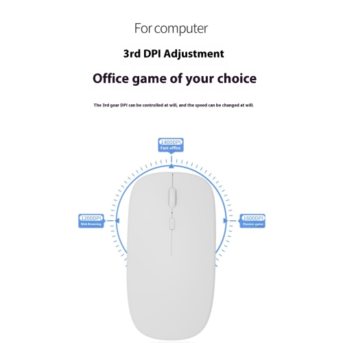 Wireless Rechargeable Silent Ergonomic Mouse Slim Dual Model Bluetooth & USB 2.4G for PC Laptop iMac Mac Pro, Desktop Computer, Chromebook, iPhone