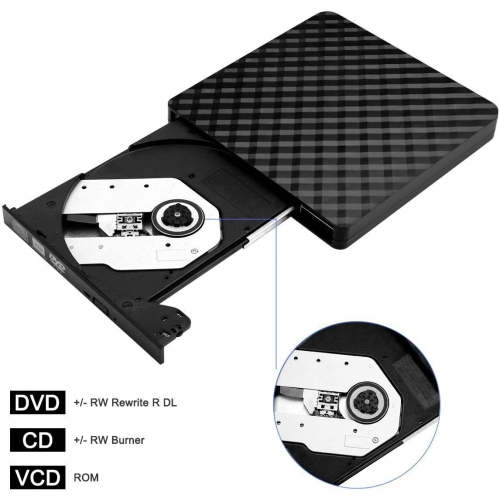 navor External CD / DVD Drive USB 3.0, Portable High Speed Data Transfer RW Drive DVD/CD ROM Rewriter Burner, Compatible with Windows, Linux, Mac,