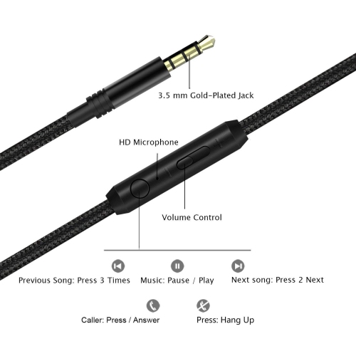 Folding Headphones with Microphone and Volume Control / Lightweight for Cellphones Tablets Smartphones Laptop Computer