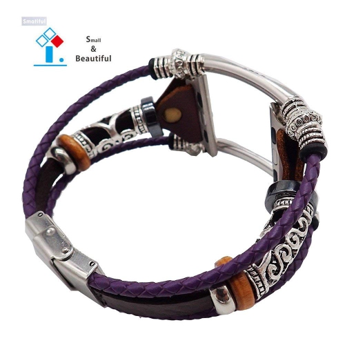 Fancy Bands with Stainless Steel Clasp, Replacement Leather Band for Apple Watch 38mm/40mm/41mm