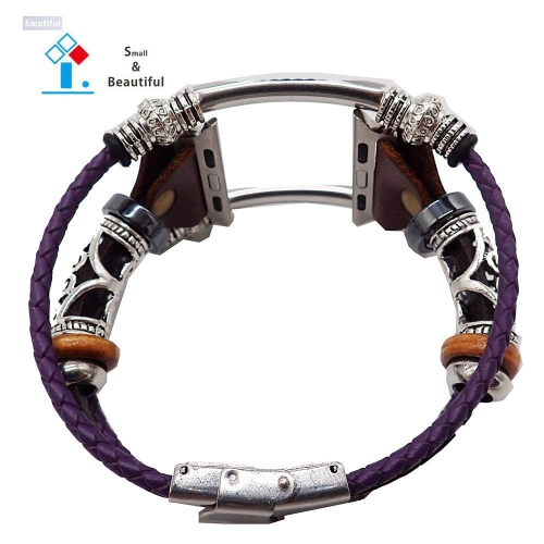 Fancy Bands with Stainless Steel Clasp, Replacement Leather Band for Apple Watch 38mm/40mm/41mm