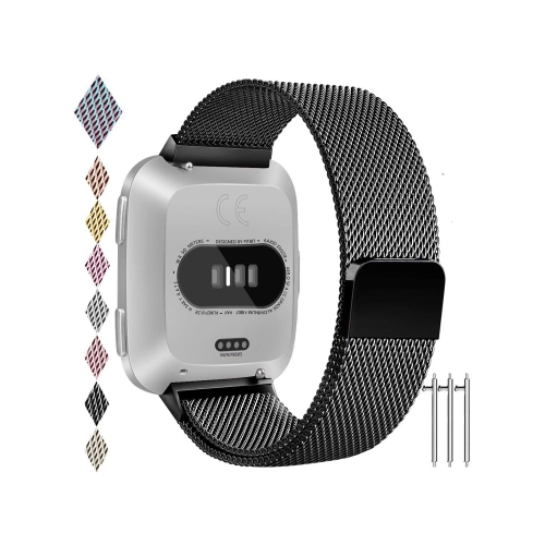 Fitbit Versa, Versa Lite, Versa 2, Versa SE Replacement Band/Adjustable Metal Wristband Bracelet Strap with Magnetic Closure Clasp