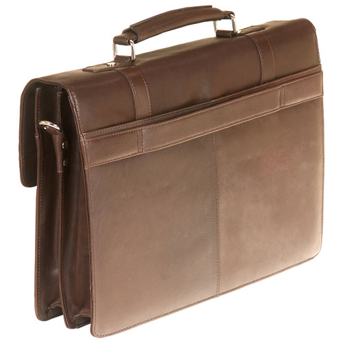 Under Seat Cognac Mancini RFID Secure Messenger Bag for 15.6-Inch Laptop and Tablet