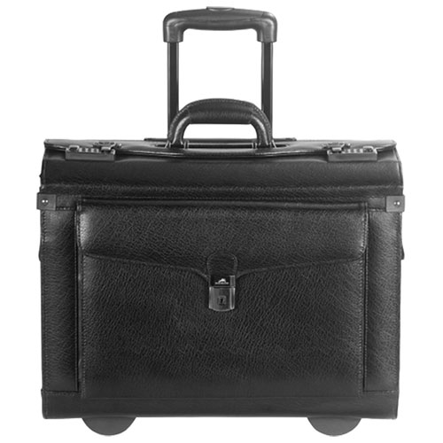 Mancini Business Leather 17" Laptop Catalog Case - Black