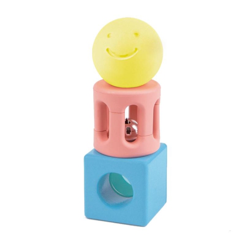 Hape - E0454 | Geometric Rattle 3pcs - Toy Made with Japanese Rice