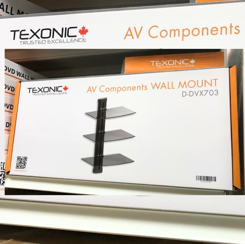 TEXONIC AV Component Wall Mount: Three-Tier Floating Shelf for Organized Storage