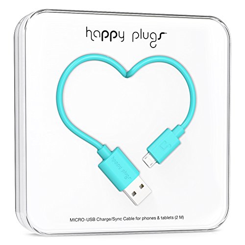 Happy Plugs Micro-USB Charge Sync Cable - Retail Packaging - Turquoise