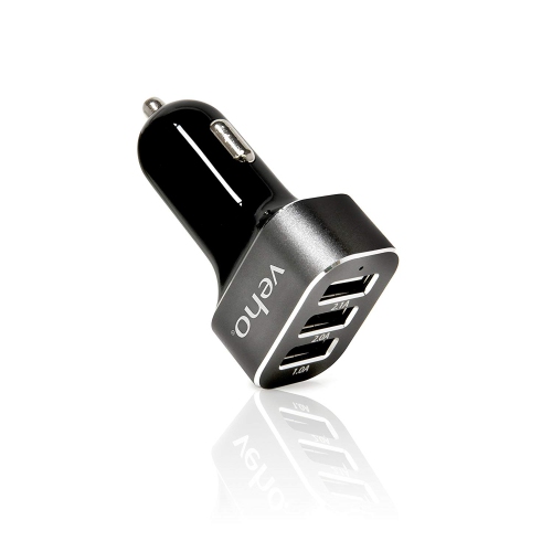 Veho VAA-010 Triple USB 5-Volt 5.1-Ampere Car Charger for All USB Charged Devices with Retail Packaging