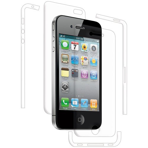 Amzer AMZ94903 ShatterProof Screen Guard Protector Shield for Apple iPhone 4/4S, Full Body Coverage