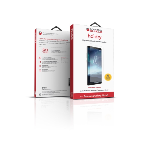 ZAGG Invisible Shield HD Dry Film Screen Protector for The Samsung Note 8
