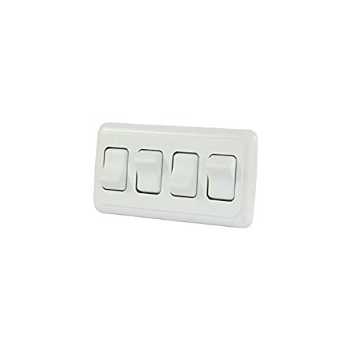 JR PRODUCTS  12331 Quad Spst On-Off Switch With Bezel In White