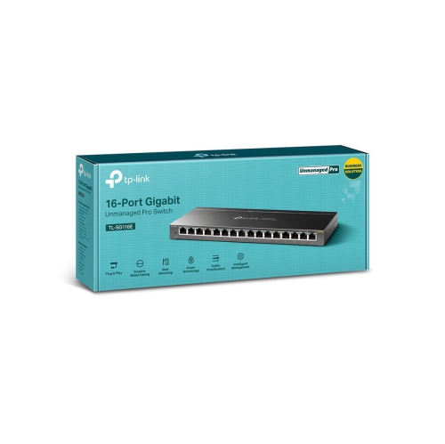 TP-LINK - 16 Port Gigabit Desktop Ethernet Switch, Manageable, 2 Layer Supported