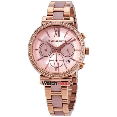 MICHAEL KORS  Sofie Chronograph Rose Dial Ladies Watch Mk6560 In Multicolor