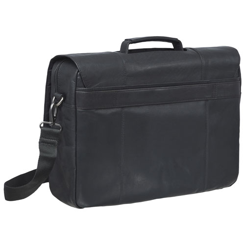 Mancini Buffalo Leather 15.6" Laptop Briefcase - Black