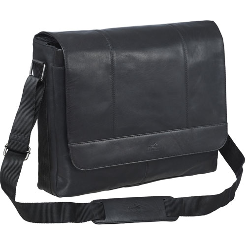 Mancini Buffalo Leather 15" Laptop Messenger Bag - Black