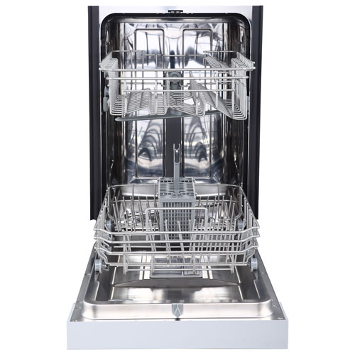 Lave-vaisselle encastrable 52 dB à cuve en acier inoxydable de 18 po de GE - Blanc