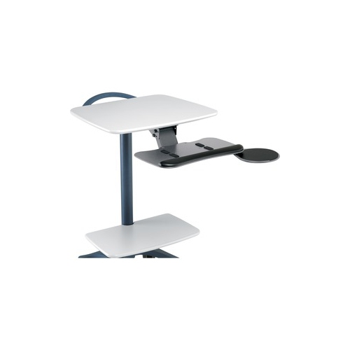 Anthro Compact Keyboard Caddy, Black. Keyboard platform measures 19.5inch w x 8i