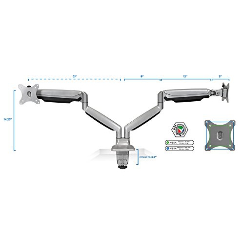 Dual Monitor Articulating Spring Arm Desk Mount MI-1772