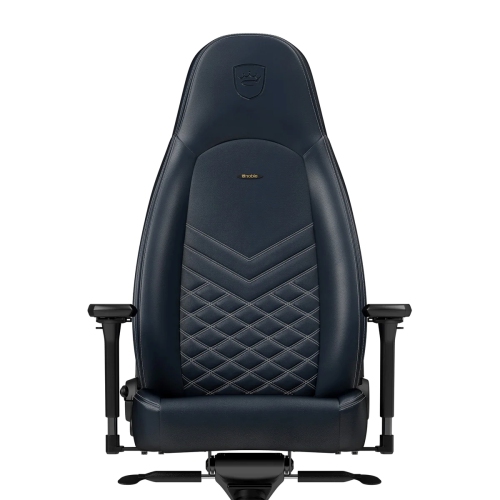 noblechairs ICON Premium Gaming and Office Chair - Superior Ergonomics, Genuine Real Leather Upholstery, Supports up to 150 kg, Midnight Blue/Graphite