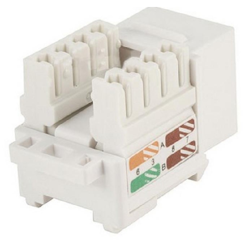 CAT5E PUNCH DOWN KEYSTONE JACK - WHITE