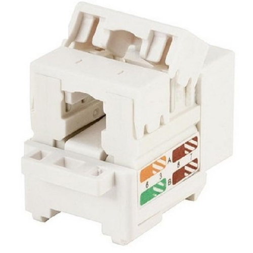 CAT5E PUNCH DOWN KEYSTONE JACK - WHITE
