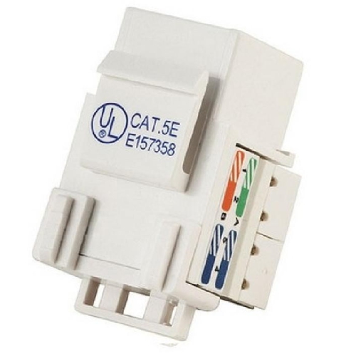 CAT5E PUNCH DOWN KEYSTONE JACK - WHITE