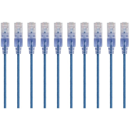 MONOPRICE INC  Slim Cat6A Cable - 10Pk 1Ft In Blue