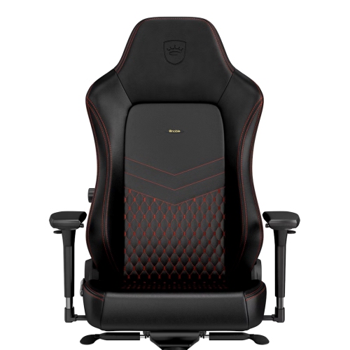 noblechairs HERO Premium Gaming and Office Chair - Superior Ergonomics, Genuine Real Leather Upholstery, Supports up to 150 kg, Black/Red