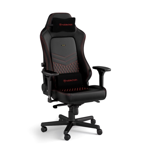 noblechairs HERO Premium Gaming and Office Chair - Superior Ergonomics, Genuine Real Leather Upholstery, Supports up to 150 kg, Black/Red