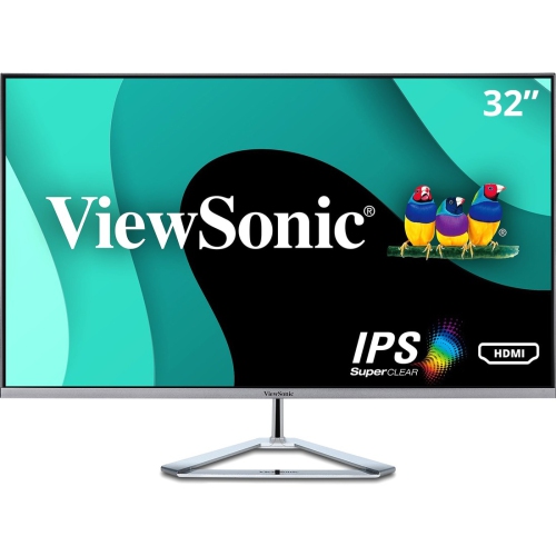 ViewSonic VX3276-MHD 32" 1080p Frameless Widescreen IPS Monitor with Screen Split Capability HDMI and DisplayPort