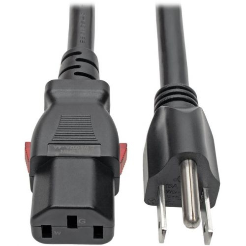 TRIPPLITE  Iec-320-C13 to Nema 5-15P Power Cord Locking C13 Connector, 15A, 125V, 14 Awg