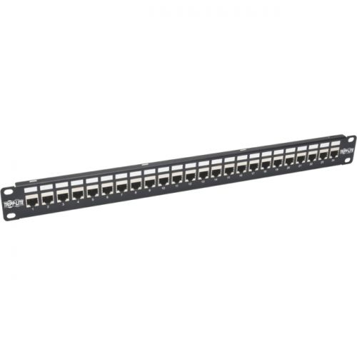 TRIPPLITE  24-Port 1U Rack-Mount Stp Shielded Cat6A Feedthrough Patch Panel, Rj45 Ethernet