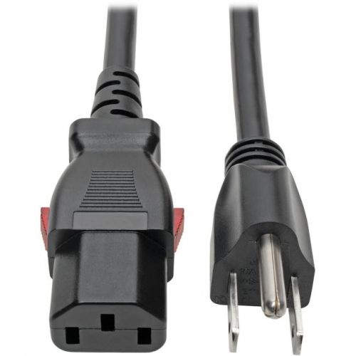 NEMA 5-15P to C13 Computer Power Cord, Locking C13 Connector - 10A, 125V, 18 AWG