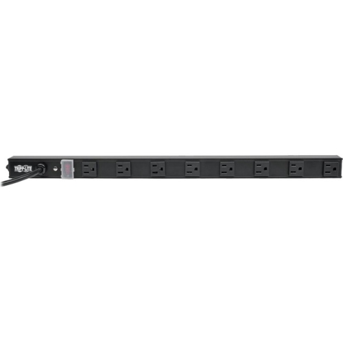 Tripp Lite 8 Outlet Power Strip 5-15R 15' Cord 15A Vertical 5-15P 24" Black