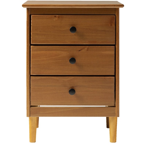 WALKER EDISON Modern 3 Drawer Solid Wood Nightstand In Caramel I purchased (2) to enhance the look and functionality of the furniture in my bedroom