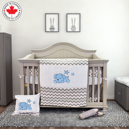 Bebelelo Baby Crib Bedding 7 Piece Zigzag Set Perfect For Baby