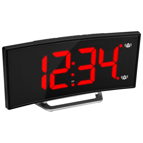 Marathon LED Tabletop Alarm Clock with USB Charging Station