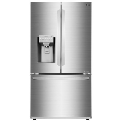LG 36" 22.1 Cu. Ft. Counter-Depth French Door Refrigerator - Stainless Steel