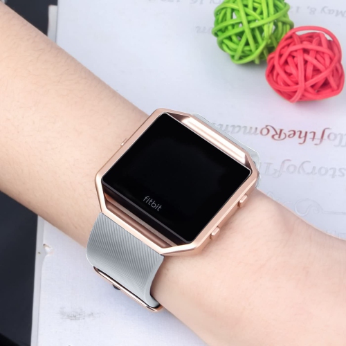 Fitbit Blaze Bands with Frame, Sport Silicone Replacement Strap for Fitbit Blaze Smart Fitness Watch Fit Bit Blaze accessory Wristbands Small, Grey