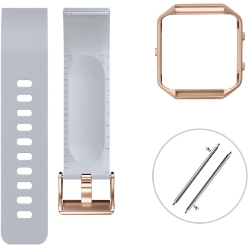 Fitbit Blaze Bands with Frame, Sport Silicone Replacement Strap for Fitbit Blaze Smart Fitness Watch Fit Bit Blaze accessory Wristbands Large, Black