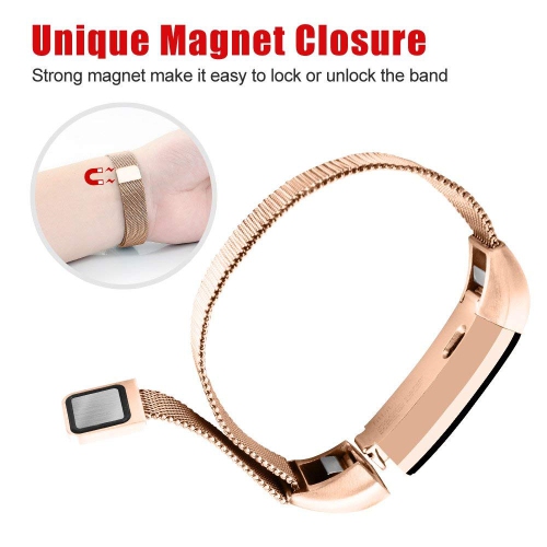 Fitbit Alta, Stainless Steel Milanese Loop Replacement Strap for Fitbit Alta, Alta HR(Including Screen Protectors), Small