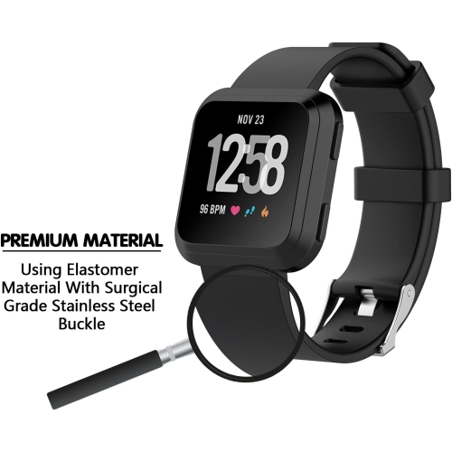 Navor Large Premium Replacement Bands - Fits for Fitbit Versa 2, Fitbit Versa, Versa Lite or Versa SE - Smartwatch Loop Wristband Accessory -