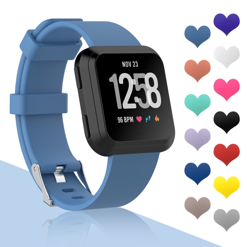 HLD  Fitbit Versa Band, Colorful Replacement Strap Accessory Wristband( Replacement Band Only) (Large) In Navy Blue