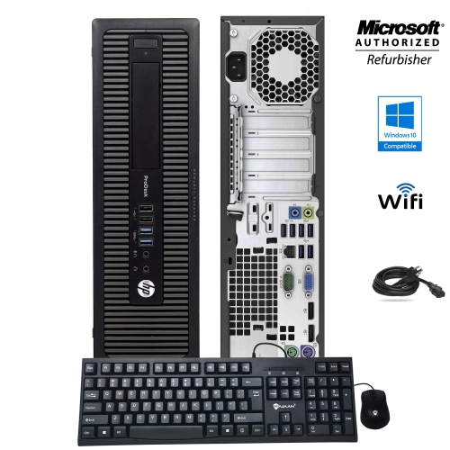 Refurbished - HP Elite ProDesk 600 G1 Premium Desktop PC Computer SFF intel Core i5 4570 16GB DDR3 RAM 256GBSSD Windows 10 Home WiFi 2015 Model