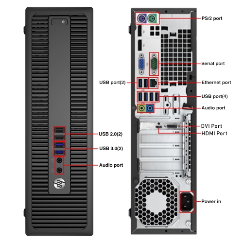 Refurbished - HP EliteDesk 800 G1 SFF Slim Premium Desktop Computer SFF intel Core i5 4570 8GB DDR3 RAM 500GB HDD Windows 10 Home WiFi 2015 Model