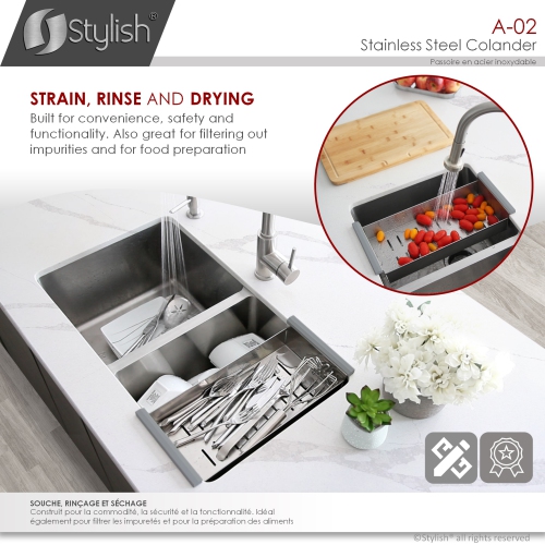 17" Stainless Steel Over the Sink Drainer